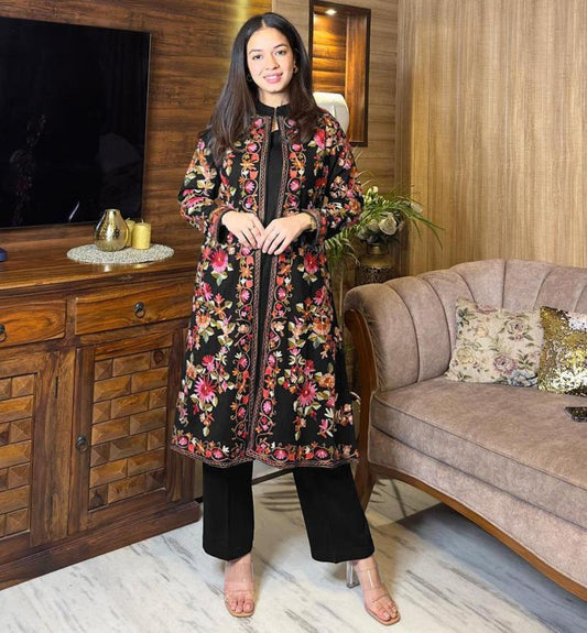 3 PC WOMAN STITCHED EMBROIDERED GOWN SUIT